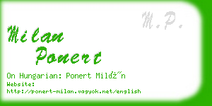 milan ponert business card